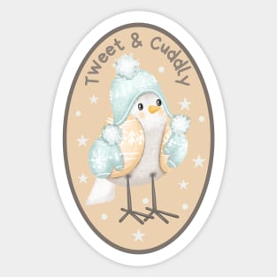 Cute Baby Bird, Tweet & Cuddly Pun Sticker